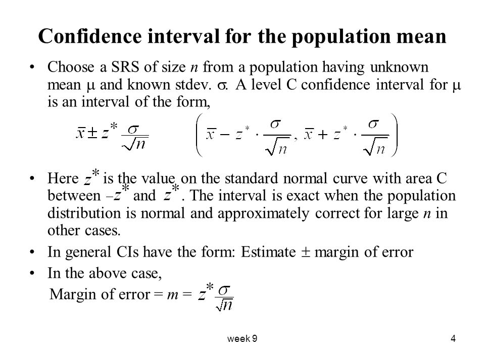 Week 4 discussion confidence interval